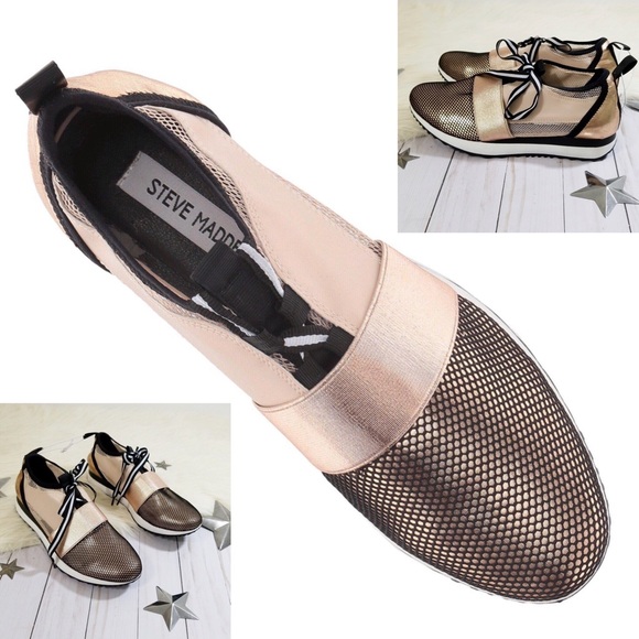 rose gold black trainers